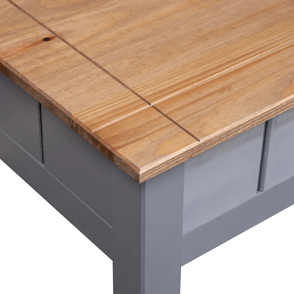 Tavolino Salotto Grigio 100x60x43,5cm Pino Massello Panama Range 282683