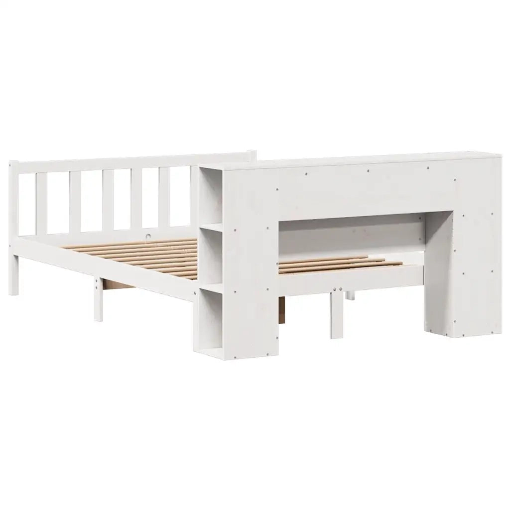 Letto Libreria senza Materasso Bianco 140x190 cm Legno di Pino 3321654