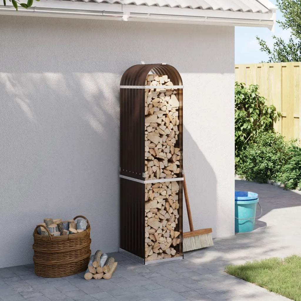 Portaceppi Marrone 40x45x170 cm in Acciaio Zincato 364568