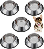 5-delice ciotola per cani in acciaio inossidabile, set di ciotola per gatto con antiscivolo, ciotola per cibo sicura, ciotola per acqua per gatto, cane, hamster, cucciolo e piccoli animali (dimensioni: 15,6 * 3,5 cm)