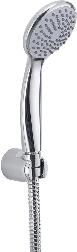 Gedy G-Easy 05, douchepulitrice universale con 1 tipo di getto, testa di doccia rigida e flessibile 150 cm, ABS con finitura cromata, 2 anni di garanzia, design R&S, filtro d'acqua antisabbia incluso, unico.