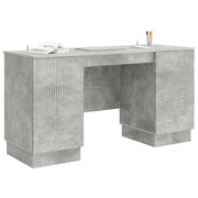 Scrivania | Tavolo da Ufficio con lo scaffale Grigio Cemento 142,5 x 50 x 75 cm