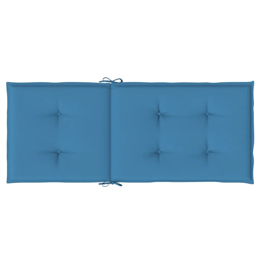 Cuscini Sedia Schiena Alta 2 Blu Mélange 120x50x4 Tessuto 4002424