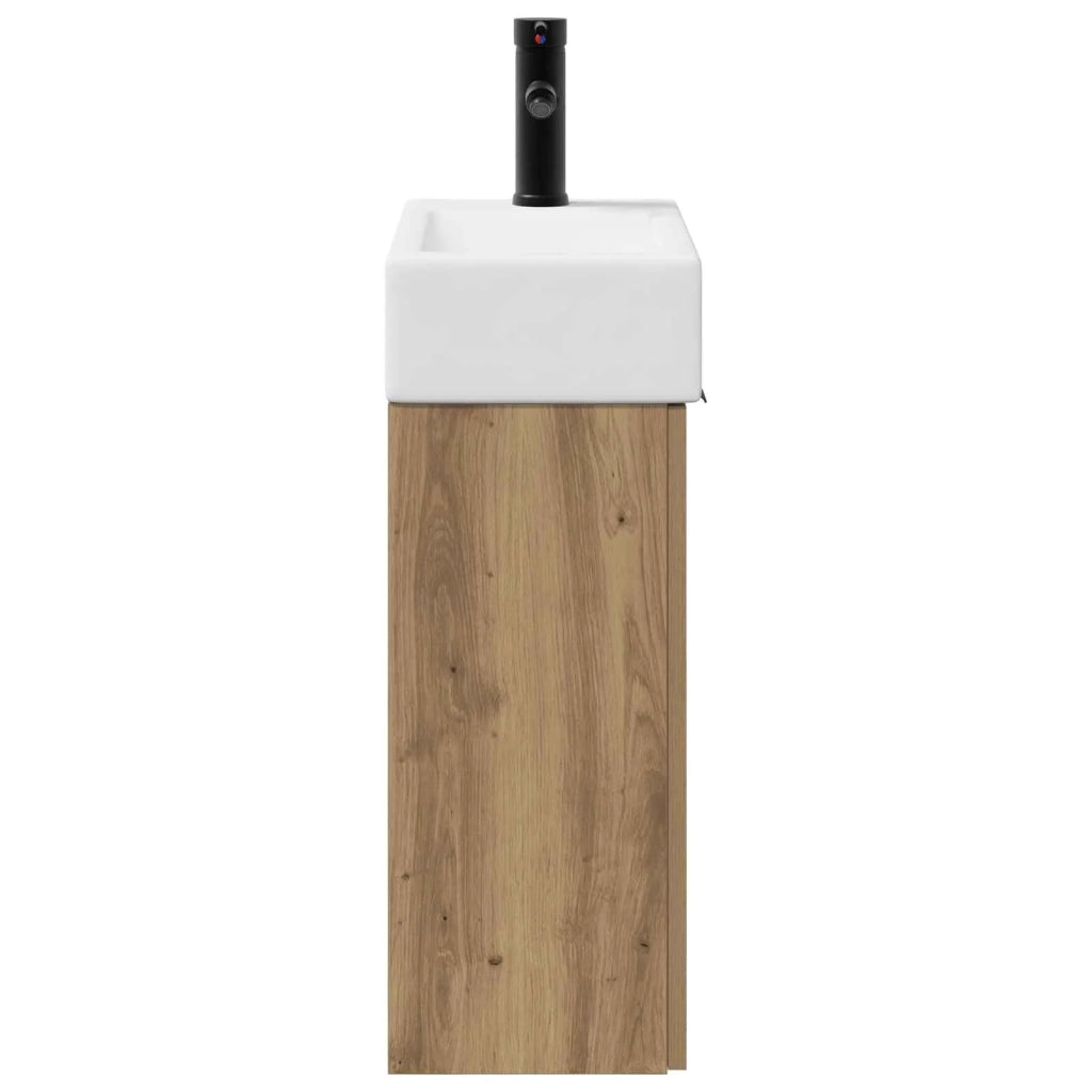 Mobile bagno con rubinetto Rovere Artigianale