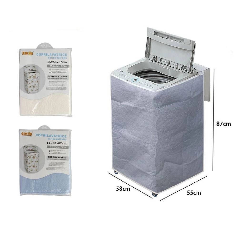Trade Shop - Telo Copri Lavatrice Copertura Carica Alta Universale In Peva 55x58x87cm 52758 -