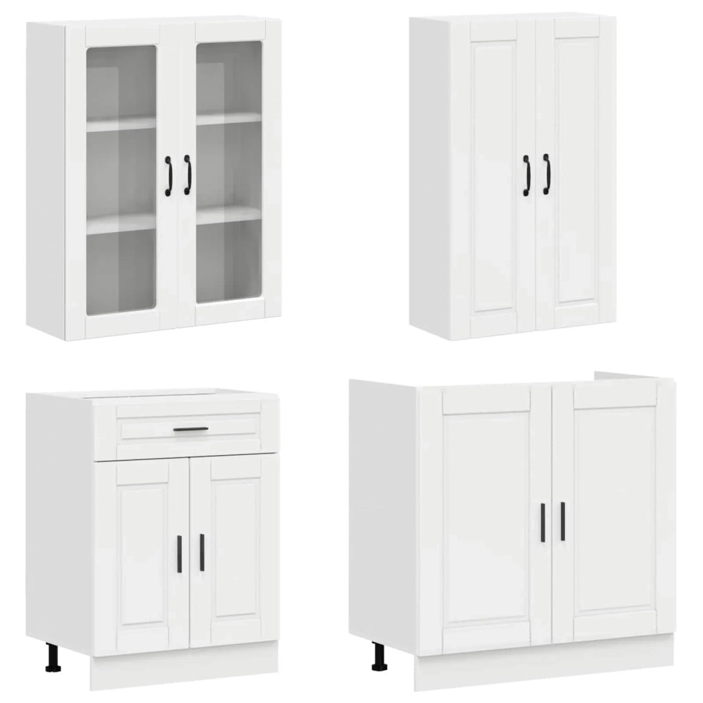 Unità Cucina PORTO 4 pcs Bianco Lucido Legno ingegnerizzato 3438349