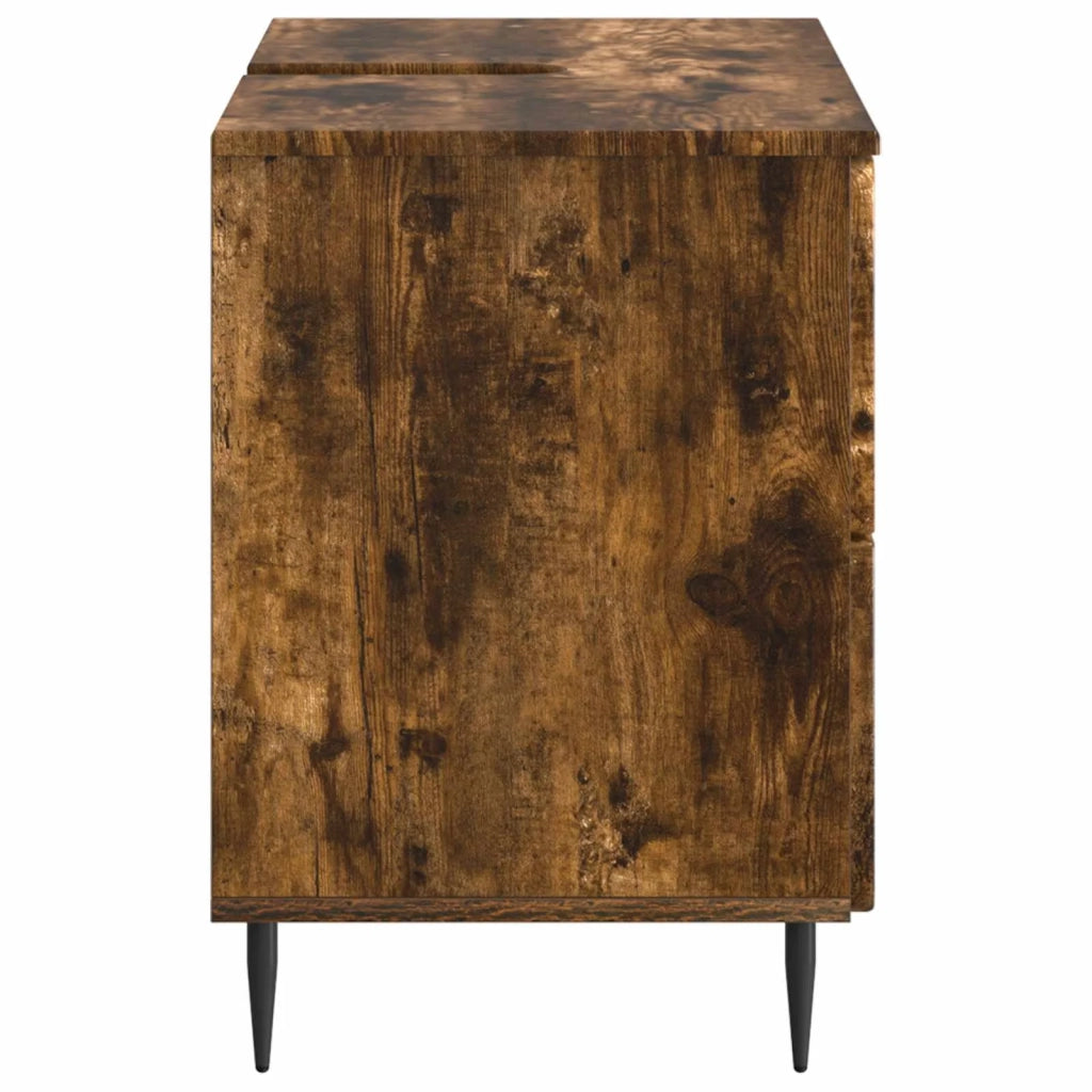 Armadio per Lavabo da Bagno ZWOLLE Rovere Fumo 896360