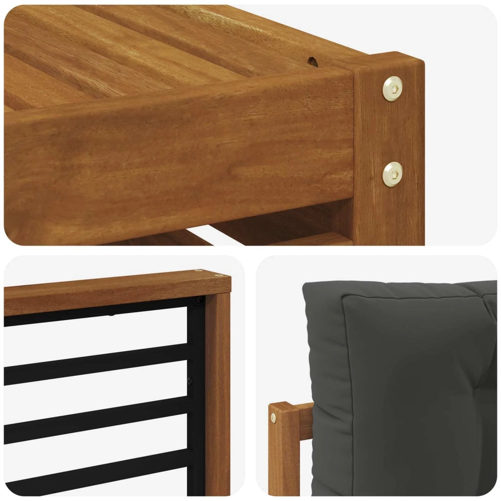 Set di divani da esterno con cuscino 7 pcs Naturale e Antracite 3373792