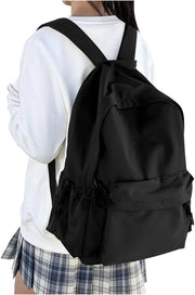 Borsa da Scuola Donna, Borsa da Scuola Leggera per Ragazze Adolescenti, Borsa da Viaggio per Uomini, Zaino da Scuola Collegiale Impermeabile, 36 cm Zaino da Scuola per Laptop, Zaino da Scuola Antifurto, Nero