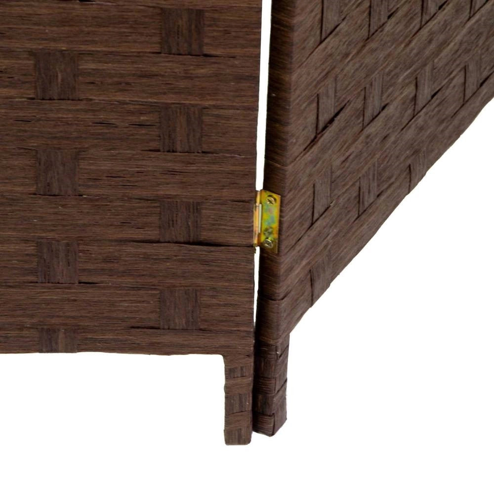 Trade Shop - Separe' A 4 Ante Pannelli Double Face Marrone Paravento Divisorio Ambienti Sep06 523367 -