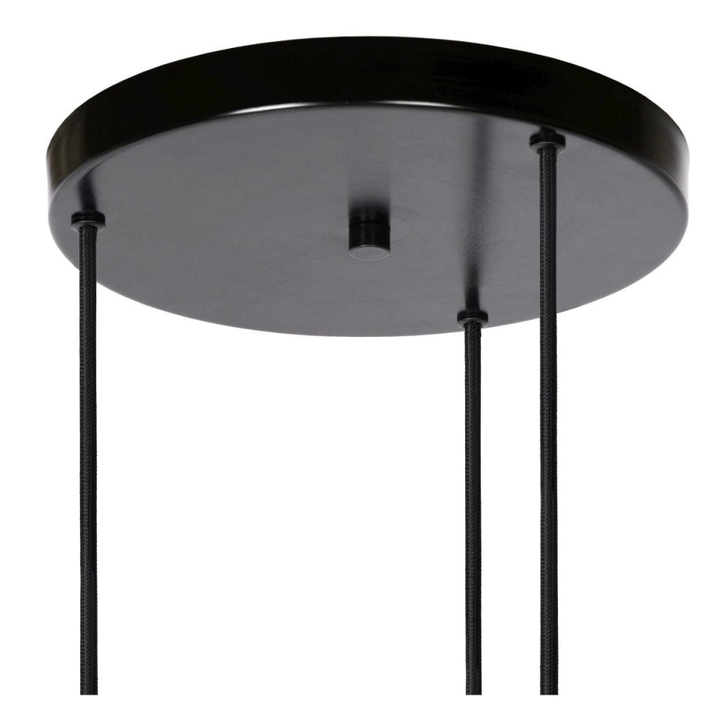 Lampadario Lucide Orlando 3xE27 metallo/vetro nero