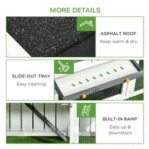 Pollaio Gabbia per Galline da Esterno 161,5x62,5x115 cm in Legno Grigio