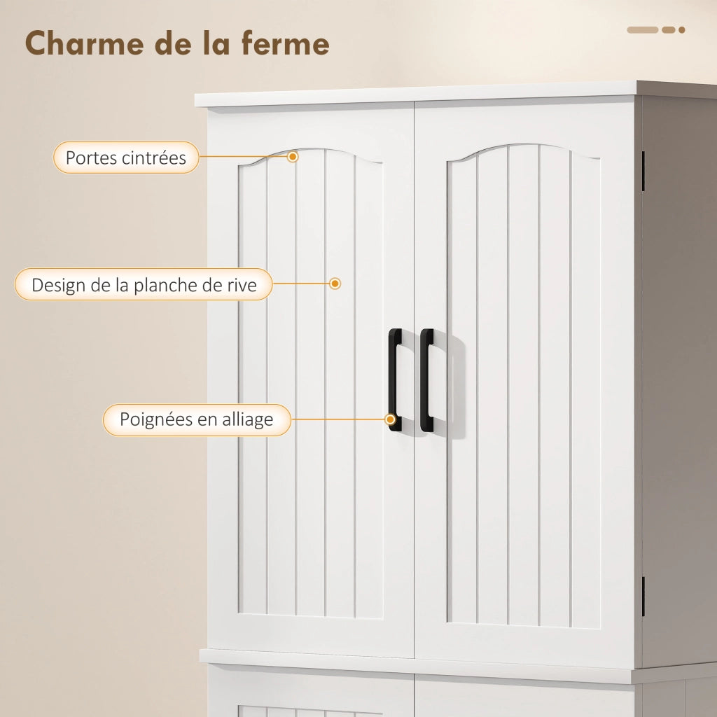 Armadio da cucina ¨C zephmum ¨C 4 porte, 10 ripiani, bianco, 60x35x162cm