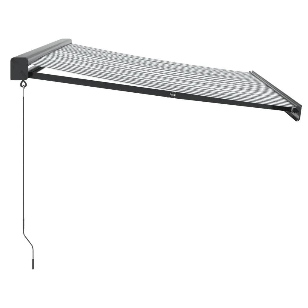 Tenda Retrattile Antracite e Bianca 3,5x2,5m Tessuto/Alluminio