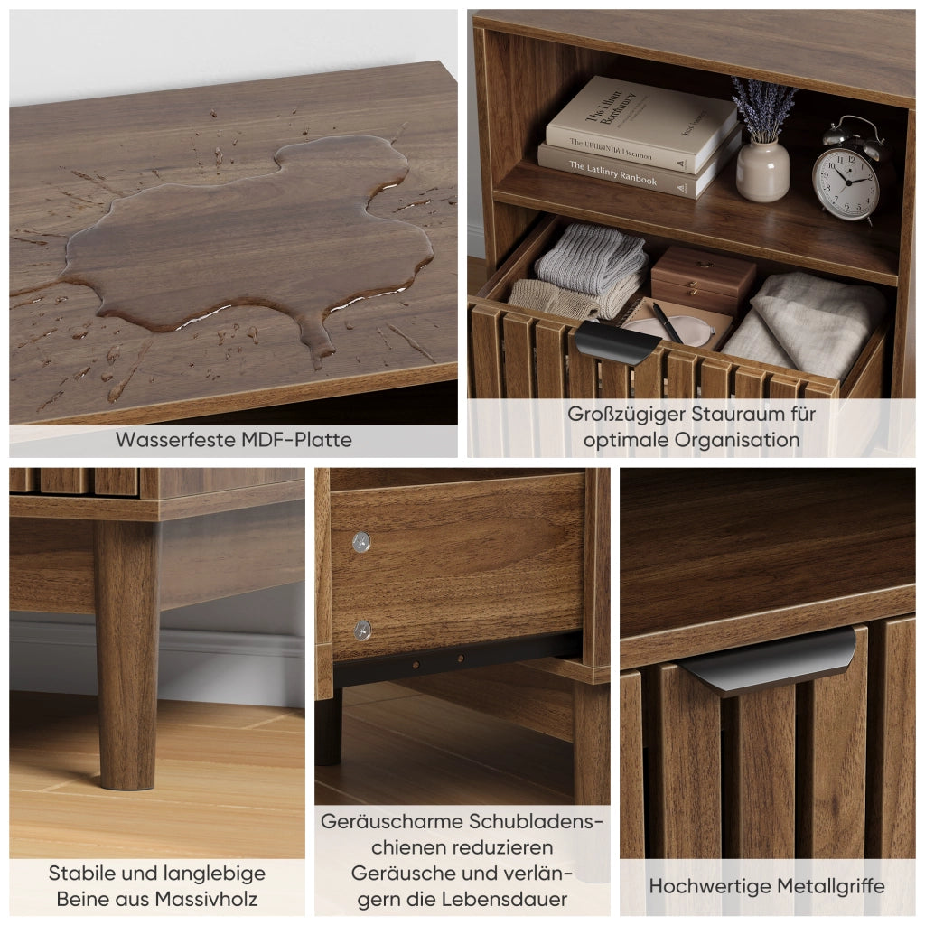 Comodino con Cassetto ¨C MINIMAL ¨C Noce, 45x39x56,5 cm