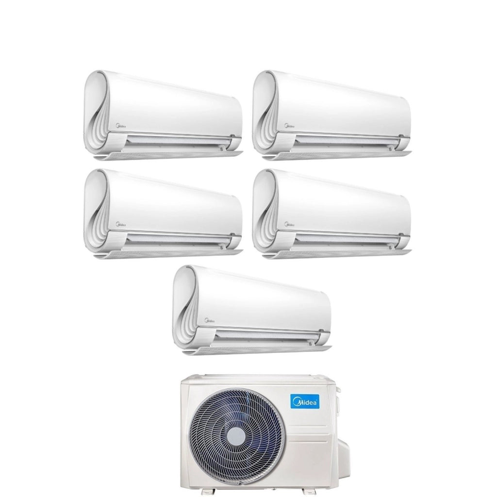 Climatizzatore Condizionatore Midea Penta Split Inverter serie BreezeleSS+ 9+9+9+12+12 con M5O-42FN8-Q R-32 Wi-Fi Integrato 9000+9000+9000+12000+12000 - Novità