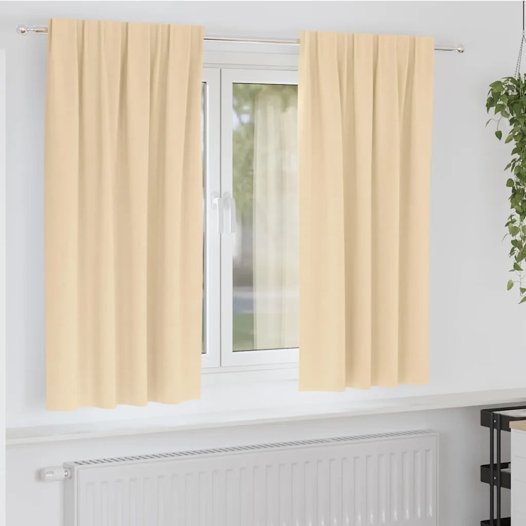 Tende Blackout con Anelli 2 pcs Crema 175 x 140 cm Poliestere 4107484
