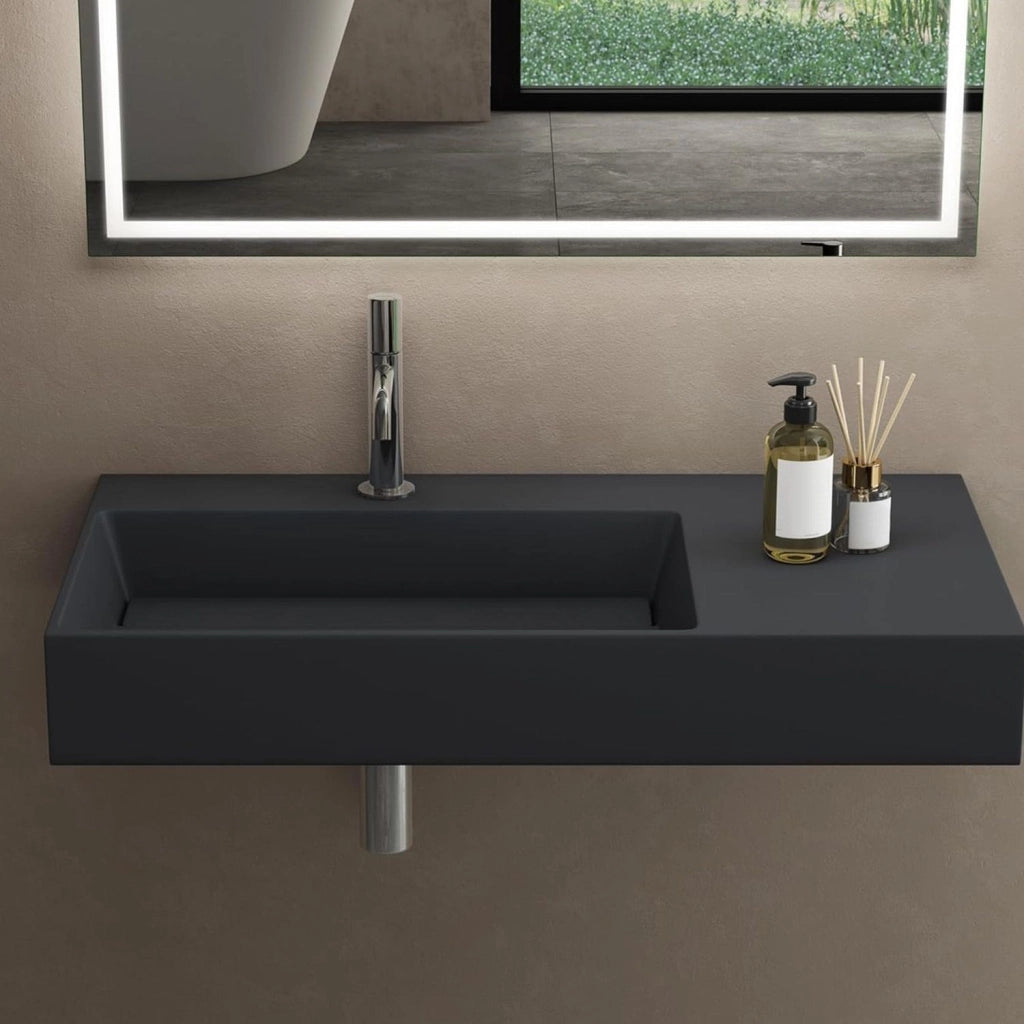 Lavabo In Conglomerato Archi 90 Cm Grey Matt