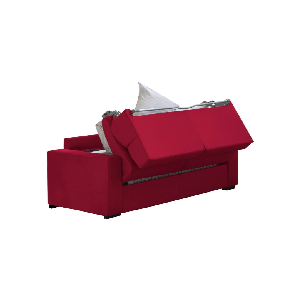 None, Divano Letto 2 Posti Sfoderabile Made in Italy, 180x95 cm Rosso