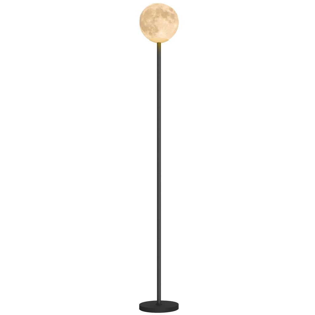 Lampada da terra con paralume effetto luna ¨C zephmum ¨C nero, metallo
