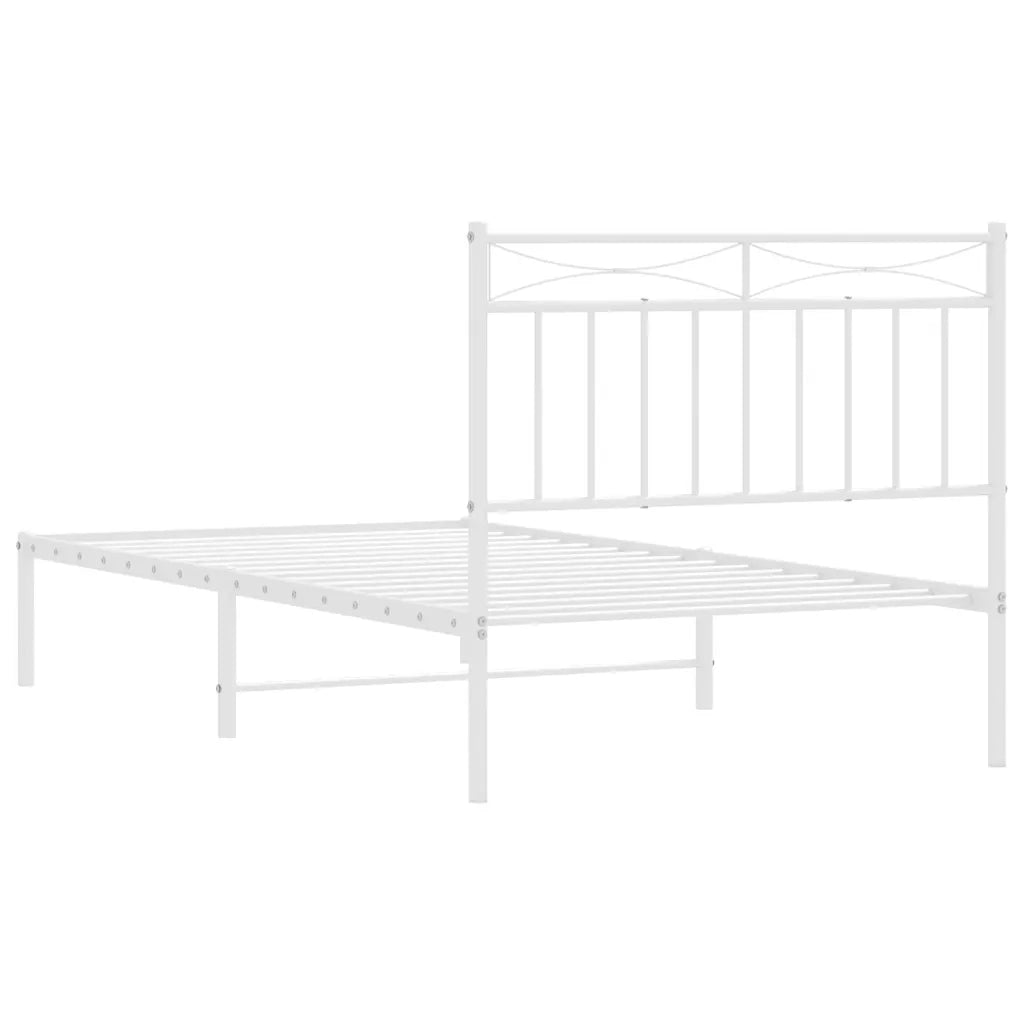 Giroletto con Testiera Metallo Bianco 100x190 cm 373734