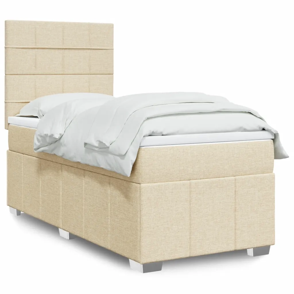 Giroletto a Molle con Materasso Crema 90x190 cm in Tessuto 3293828