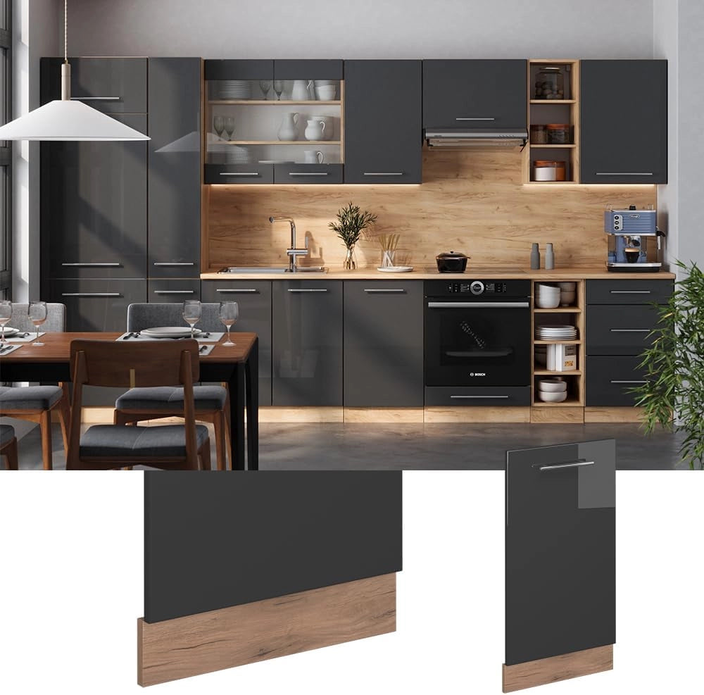 Pannello frontale della lavastoviglie Fame-Line, Antracite lucido, 45 cm senza piano di lavoro