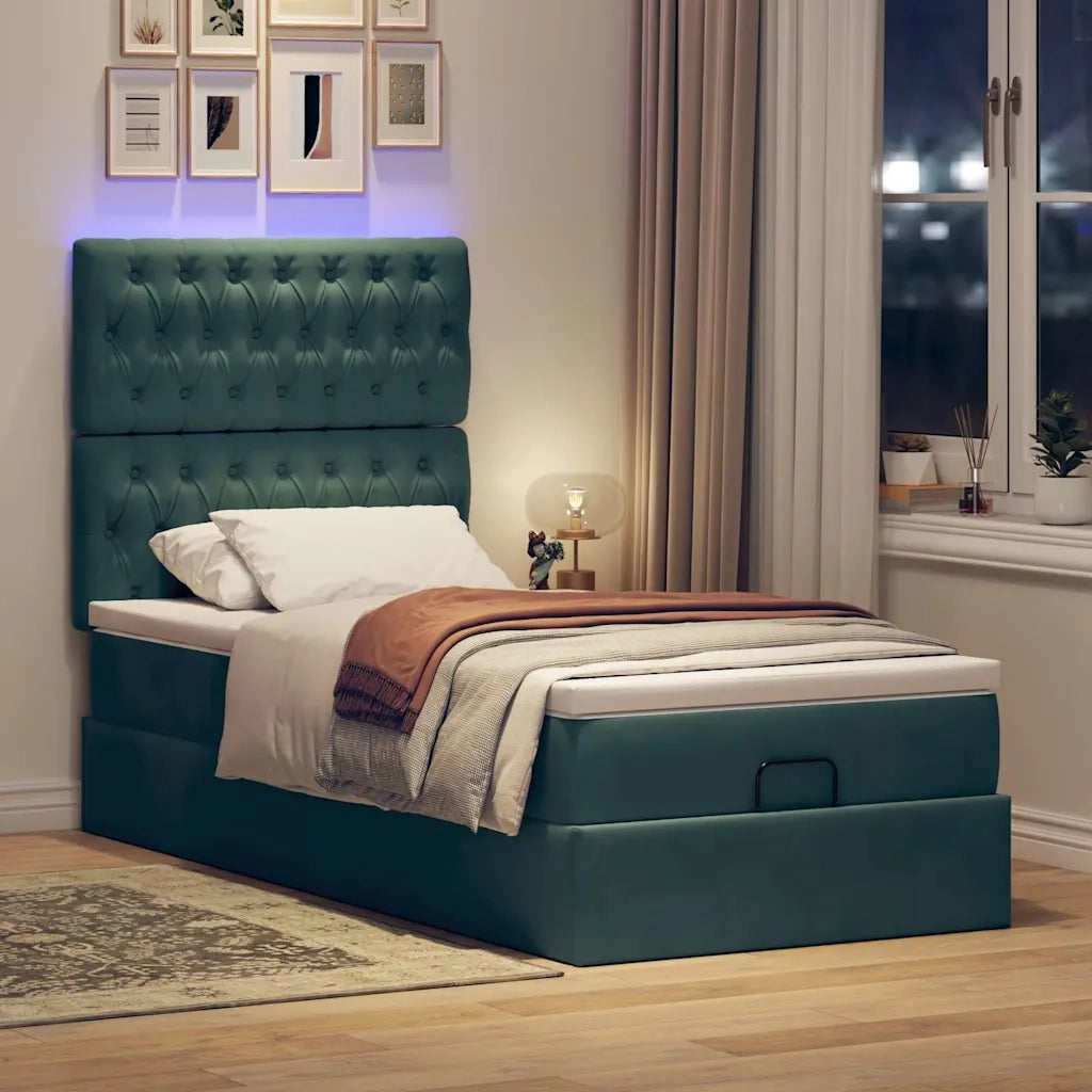 Struttura Letto Pouf con Materassi 90x190 cm in Velluto 3314363