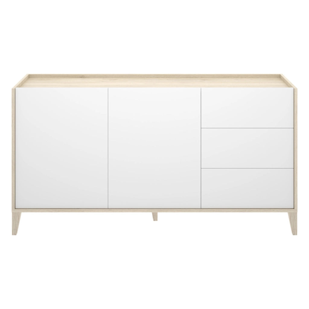 Madia Cadillac, Credenza 3 Cassetti, 40x150x78h cm Bianco