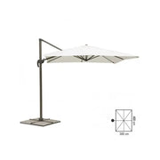 Ombrellone Deluxe a braccio 3x4 m ecrù effetto legno