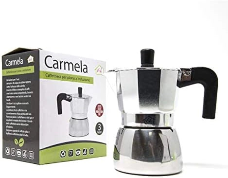 Caffettiera Carmela In Alluminio E Acciaio Inox, 3 Tazze – Adatta A Induzione
