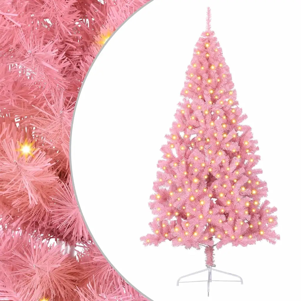 Albero di Natale | Decorazioni natalizie artificiale con luci integrate Rosa 240 cm PVC