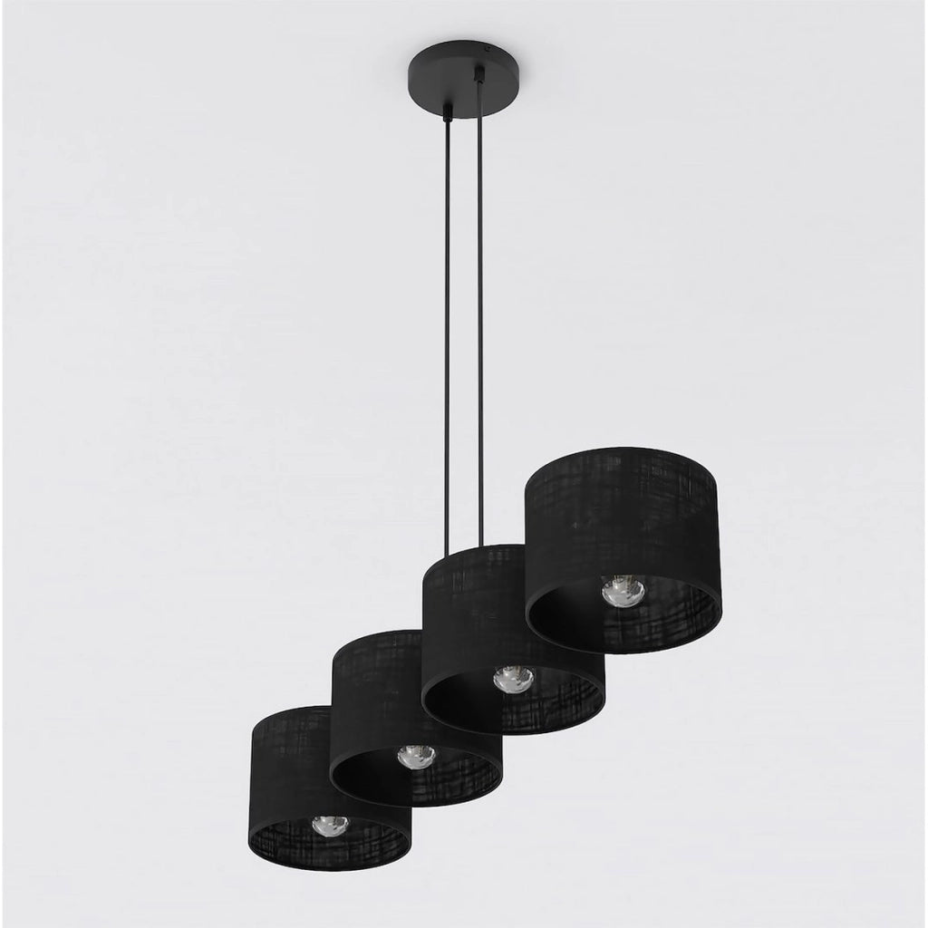 Lampada a sospensione ECO in acciaio nero opaco