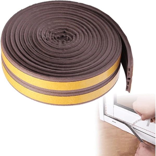 PARAFREDDO PER PORTE E FINESTRE IN GOMMA mm 9x6 mt - col. Marrone - GEKO