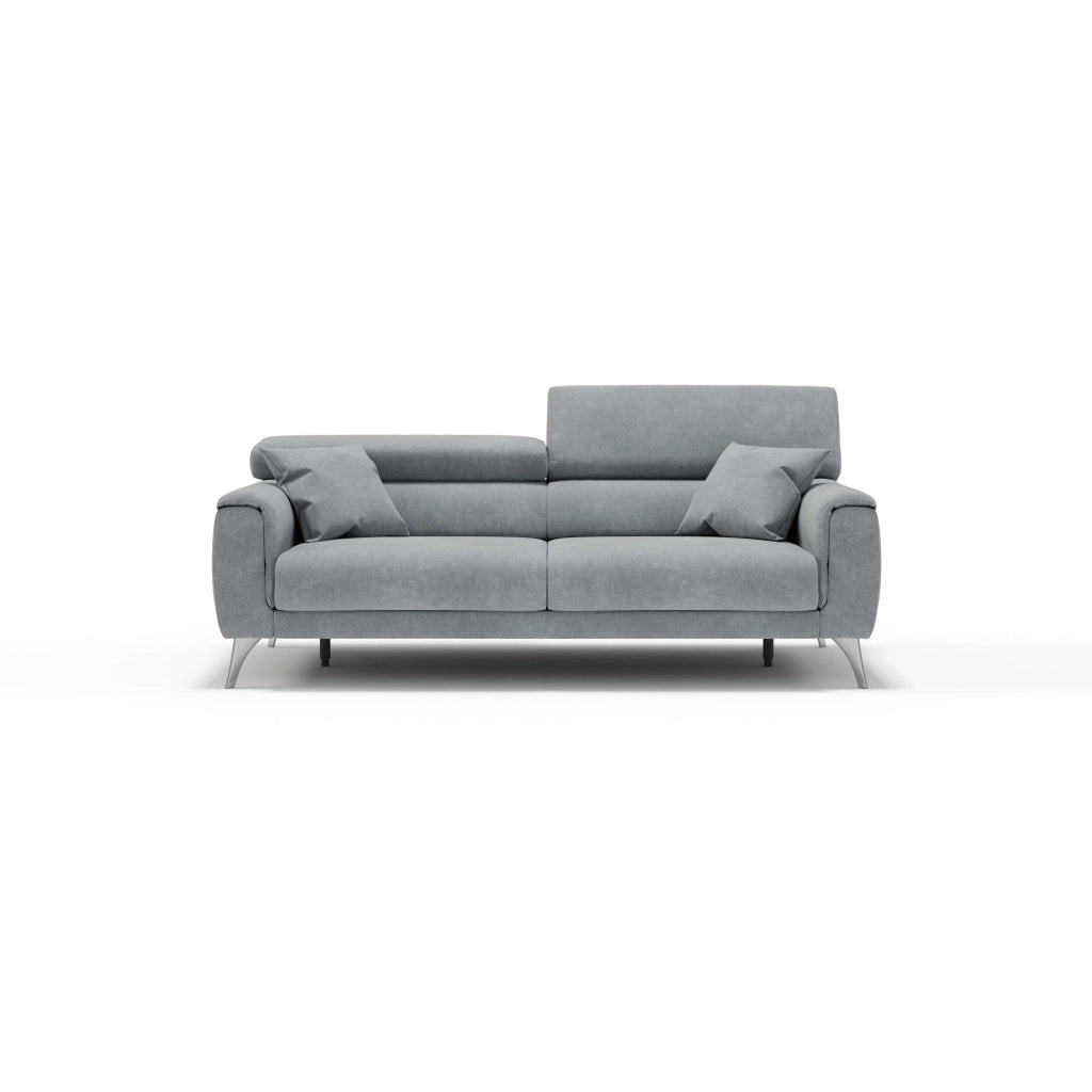 Caravaggio Divano con sedute allungabili e poggiatesta reclinabili in tessuto impermeabile T02 199 cm grigio chiaro