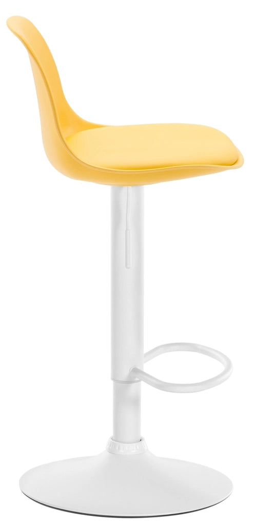 Sgabello di design KIEL in polipropilene e similpelle bianco,giallo