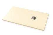 Piatto doccia Ardesia extra piatto 90X100 cm colore Crema intenso RAL 1015 griglia in Acciaio