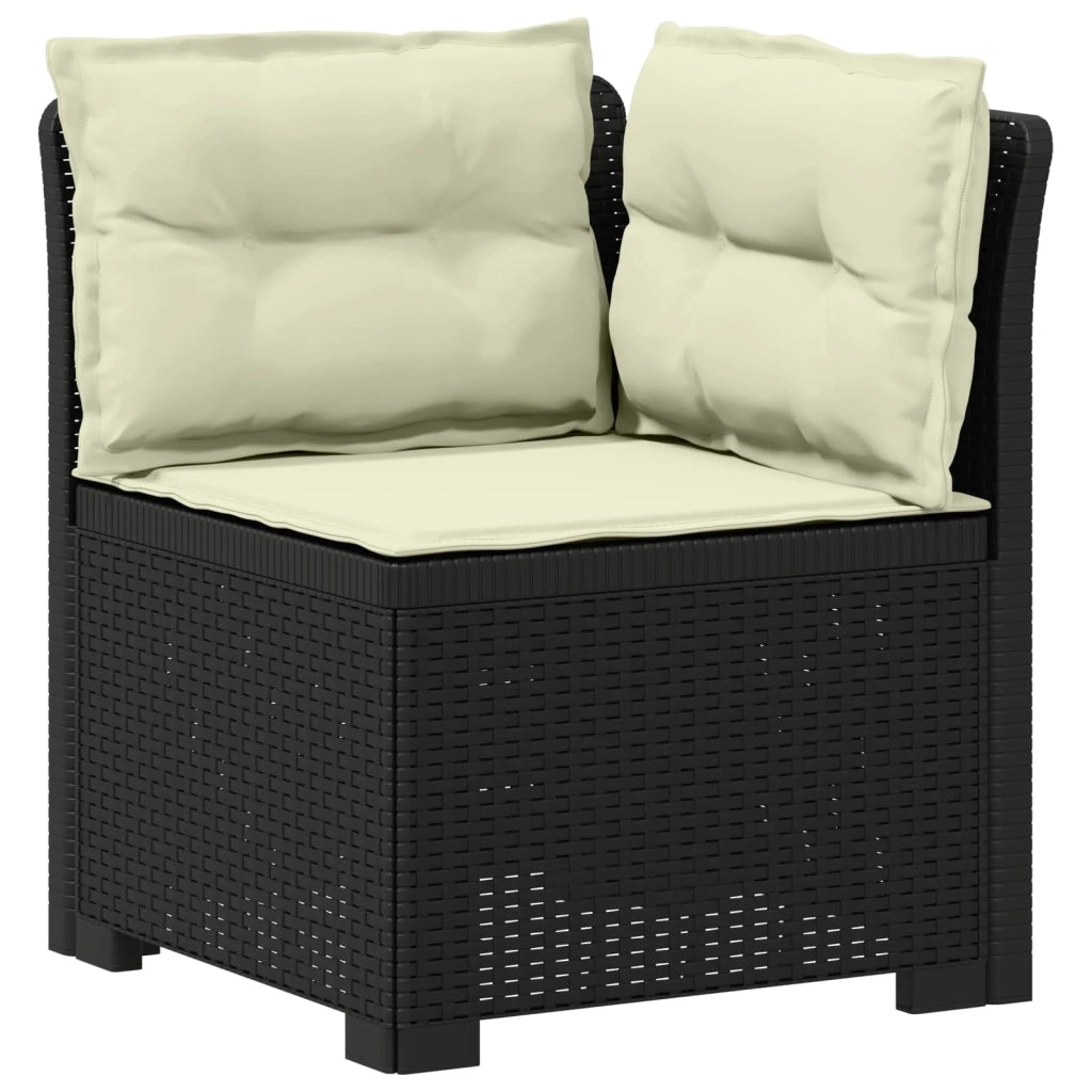 Divano da Giardino 5 Posti con Cuscini Stile Rattan PP 3444050