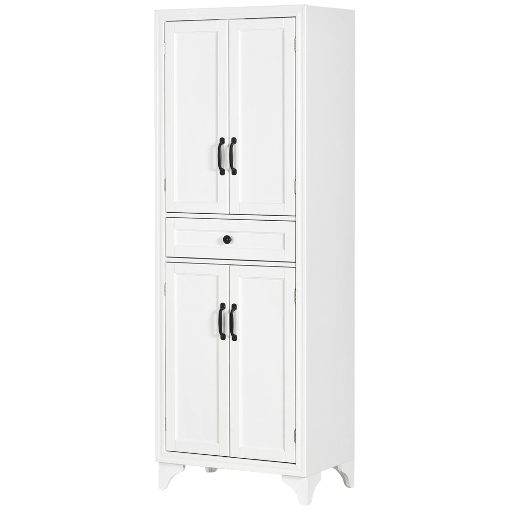 Armadio cucina 4 ante 2 ripiani tiroio centrale ¨C zephmum ¨C bianco 170 cm