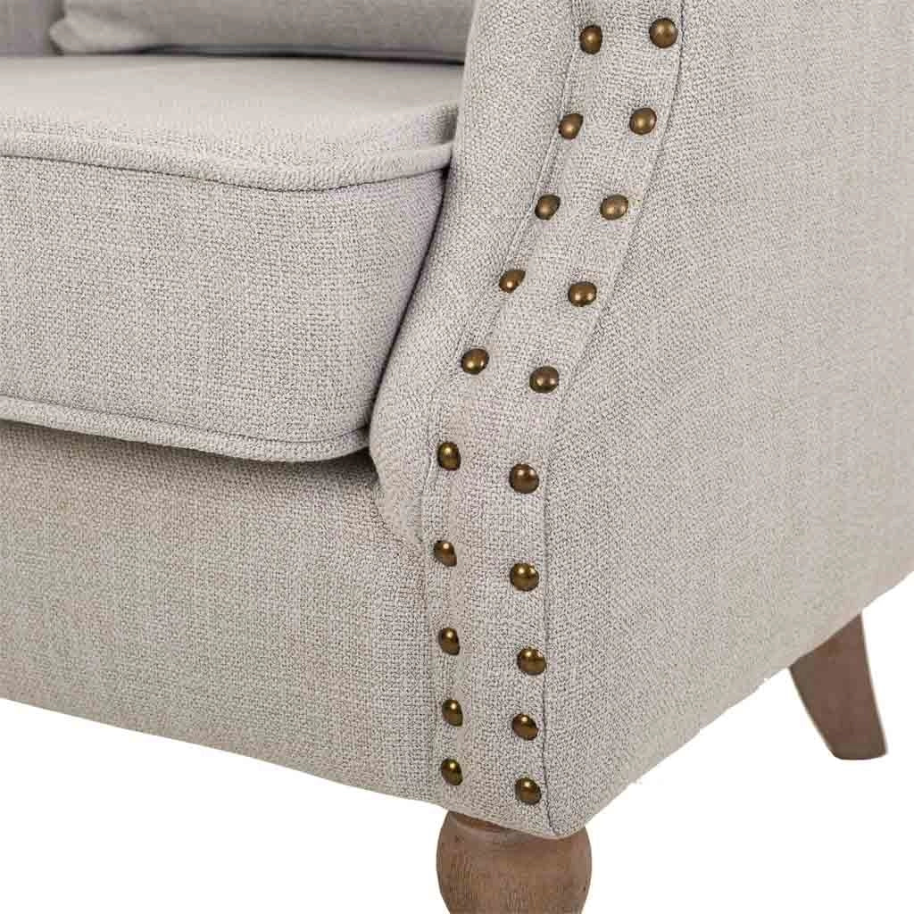 Poltrona in legno imbottita grigia 73x59x43/87h