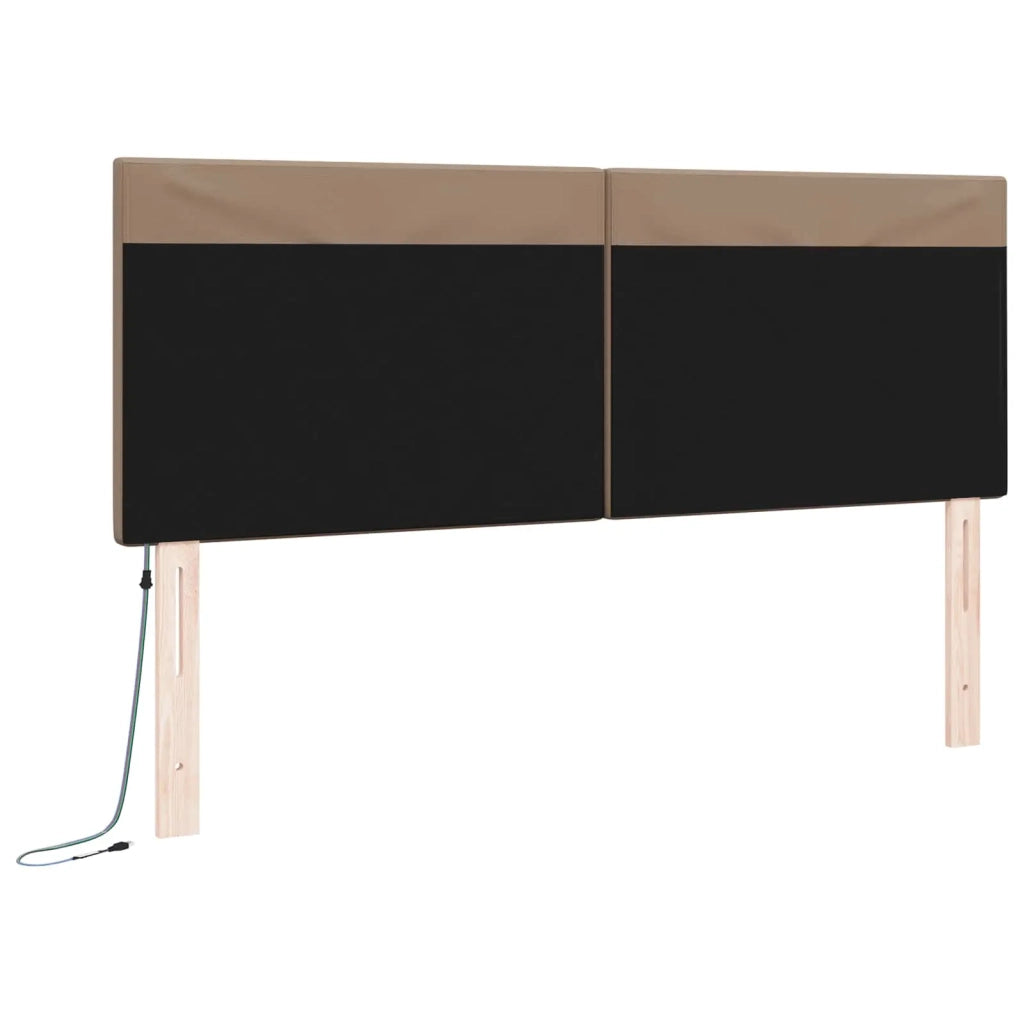 Testiera LED Cappuccino 144 cm Pelle Sintetica 42007304