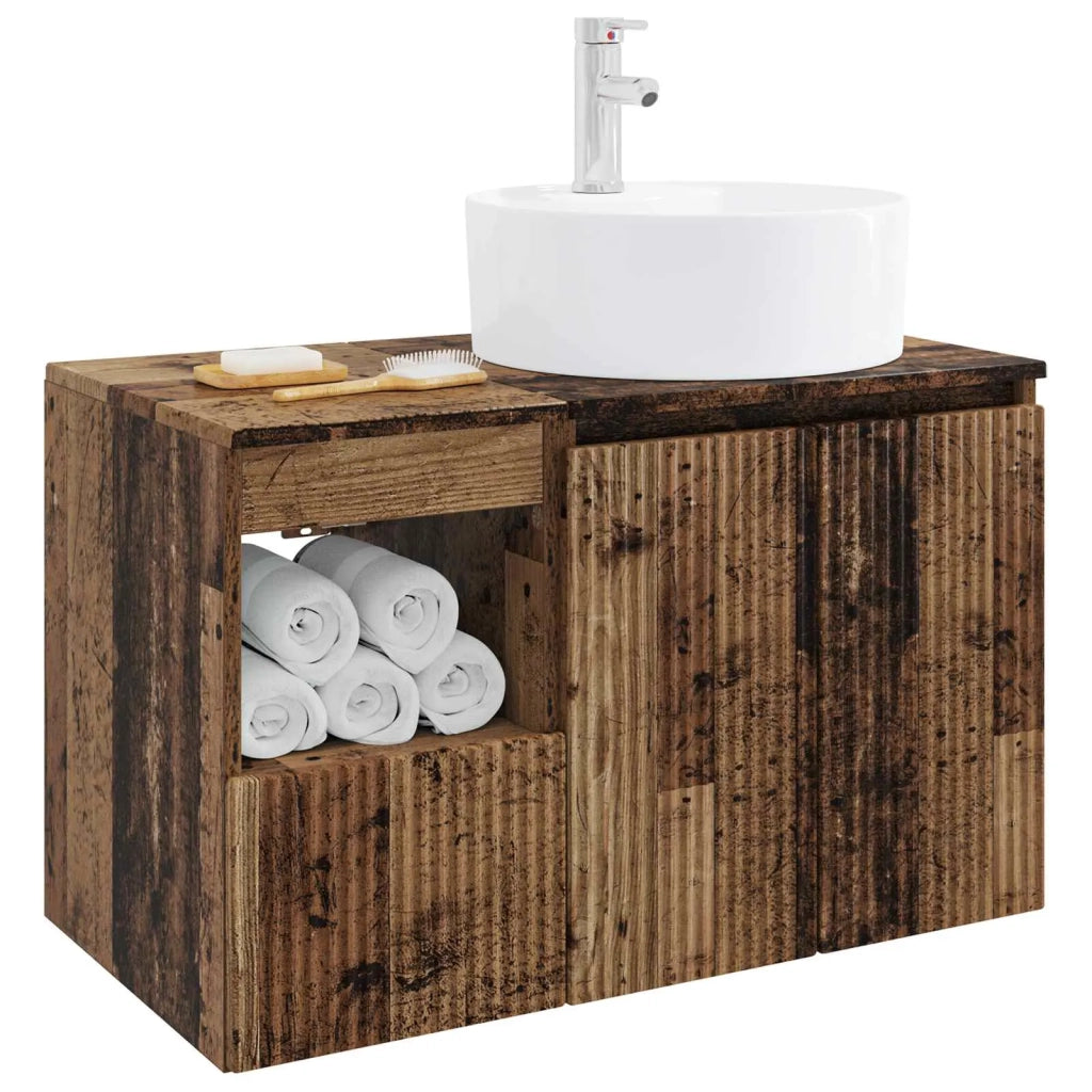Set di mobili per il bagno 2 pz Legno antico 3404082