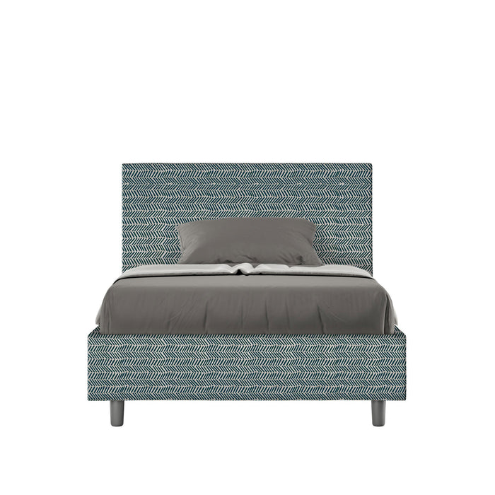 Letto 1 Piazza e Mezzo 120x190 cm con Rete e Contenitore Adele Aragona 8 Blu