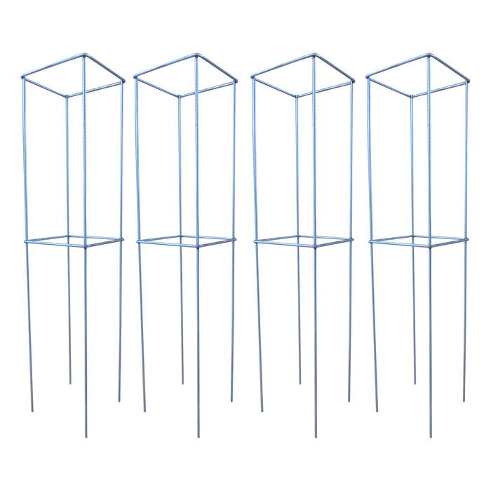 Set 4 Sostegni per Piante 20x20xH86,5 cm in Acciaio Zincato Agrati