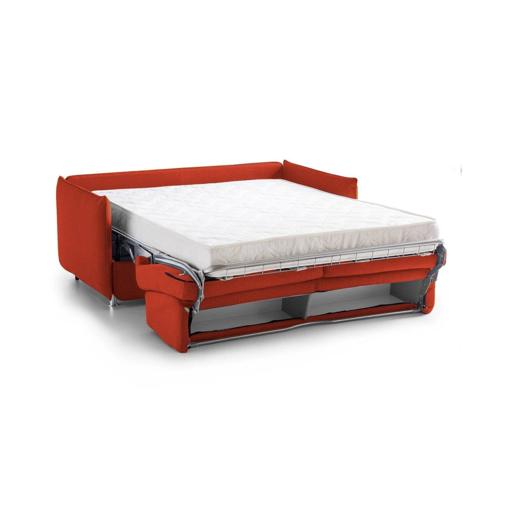 Gravere, Divano Letto 3 Posti Sfoderabile Made in Italy, 200x95 cm Arancione