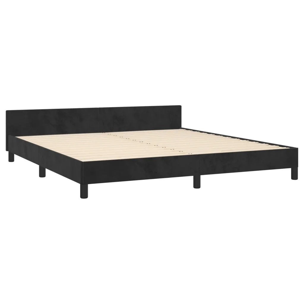 Giroletto con Testiera-Struttura Letto con testiera Nero 180x200 cm in Velluto 849273