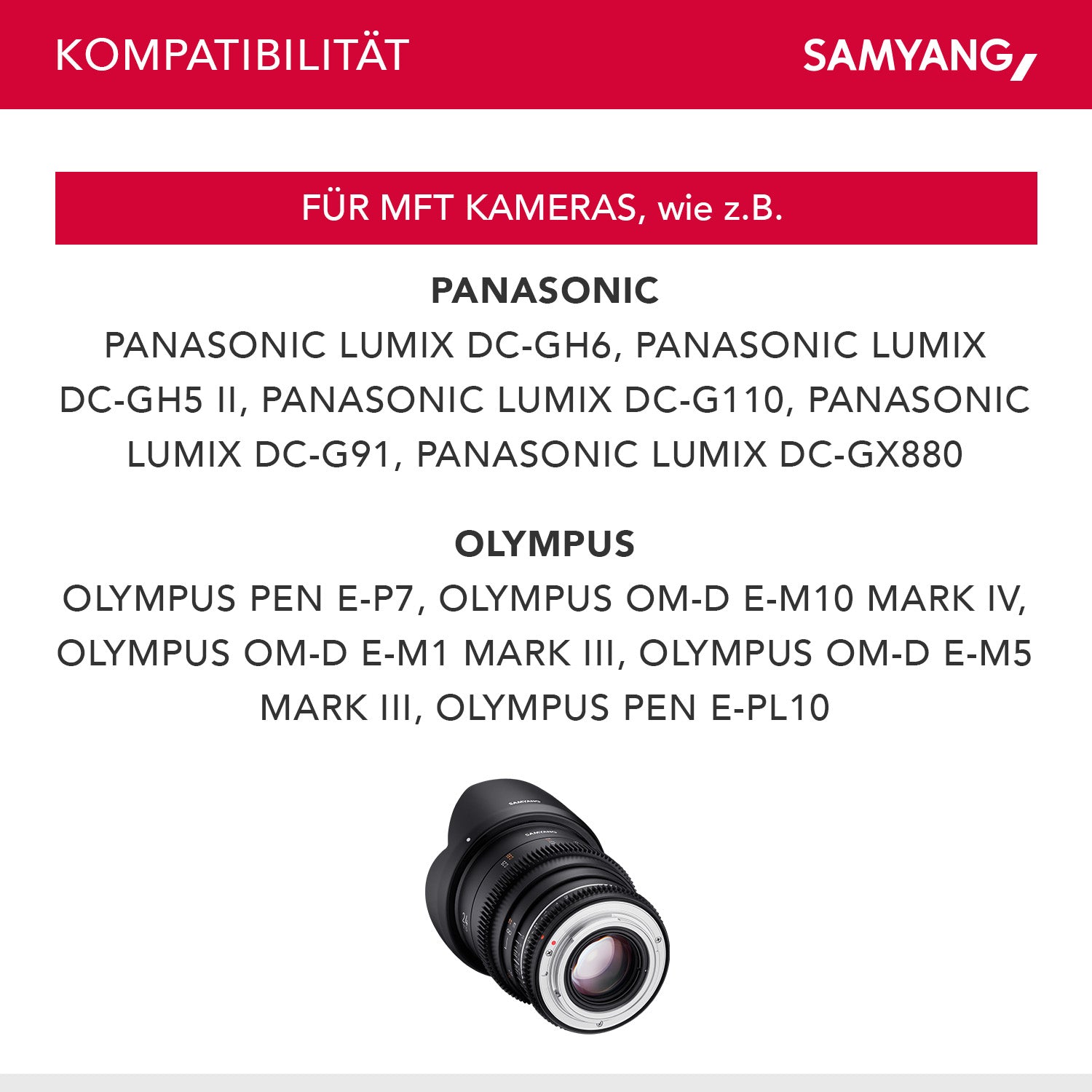Obiettivo grandangolare per cinema e video MF 24mm T1,5 VDSLR MK2 MFT – luminosità T1,5 per MFT Mount, Lunghezza focale fissa, full-frame e APS-C, risoluzione 8K
