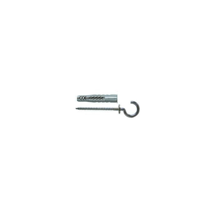 Fischer 71908 Confezione 4 Tasselli Ux Universale Nylon D. 6mm con Gancio Occhiolo Aperto