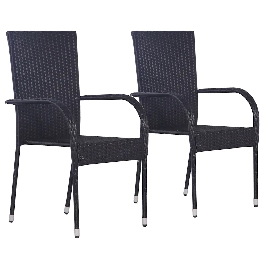 Set Mobili da Pranzo per Giardino 3 pz | Set Salotto da Giardino Nero
