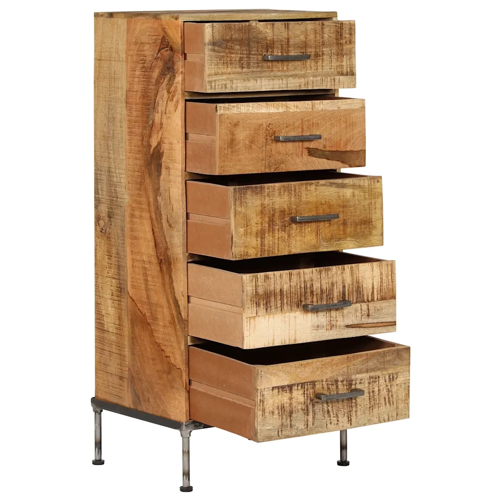 Cassettiera 45x35x106 cm in Legno Massello di Mango 247806